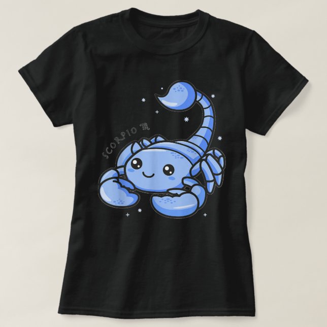 T-shirt Sympathique Scorpio pour enfants Kawaii Zodiac Sig (Design devant)