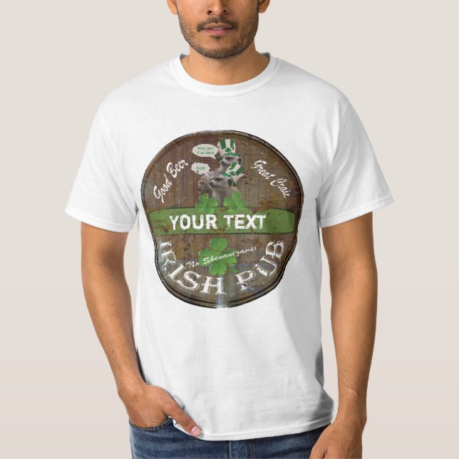 T-shirt Sympathique Symbole de pub irlandais personnalisé (Devant)