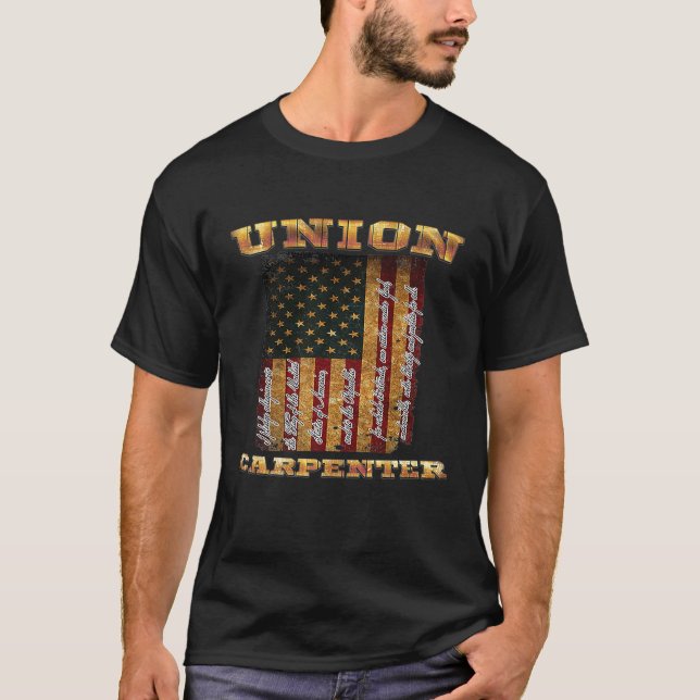 T-shirt Syndicat des travailleurs pro-américains fier char (Devant)