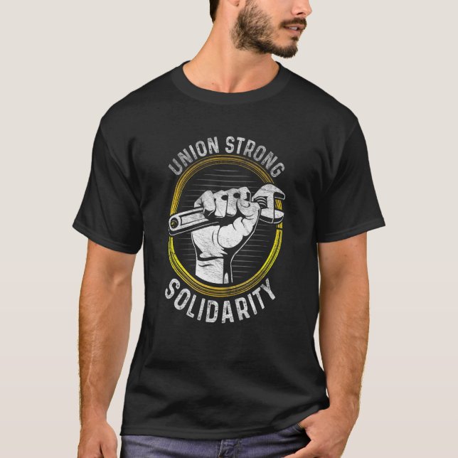 T-shirt Syndicat Solide Solidarité Travailleur de la Fête  (Devant)