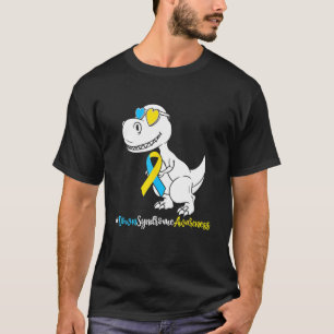 T-shirt Syndrome de Down T Rex Dinosaur, Garçons Enfants T