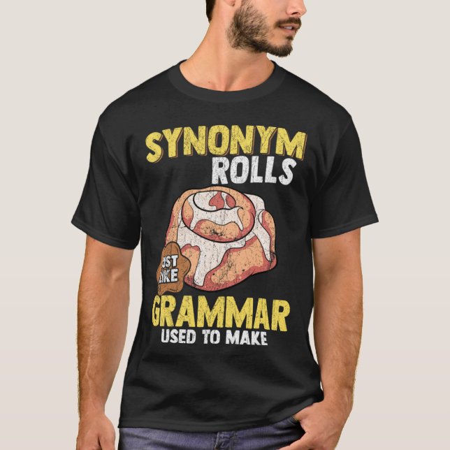 T-shirt Synonym Rolls Anglais Grammaire Enseignant Nerd (Devant)