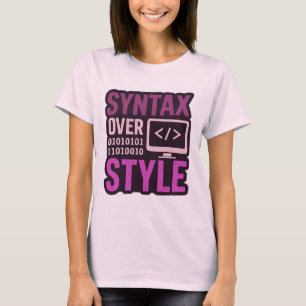 T-shirt Syntaxe en gras sur style graphique rétro