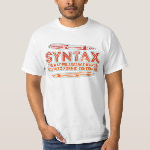 T-shirt Syntaxe Funky Structure de la phrase Grammaire