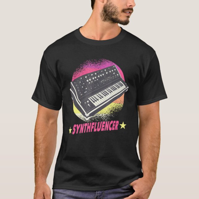T-shirt Synthétiseur analogique - Synthfluencer - Synth Re (Devant)