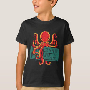 T-shirt Synthétiseur clavier Octopus japonais analogique