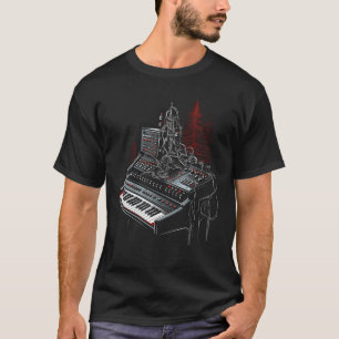 T-shirt Synthétiseur Musique EDM Clavier Arbres de Noël Mu