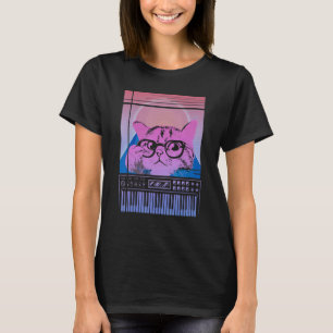T-shirt Synthétiseur vintage Synthétiseur Cat Retro Synth
