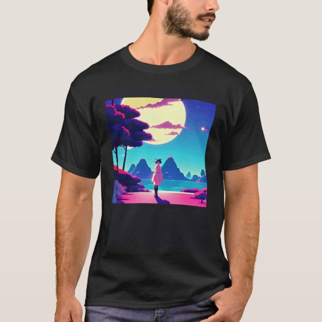T-shirt Synthwave outrun retrowave futuresynth science-fic (Devant)