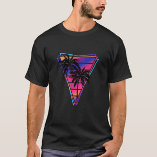T-shirt Synthwave Vaporwave Triangle Palm Trees Gradient u