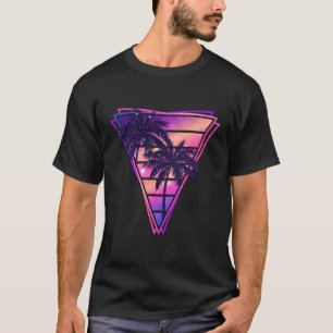 T-shirt Synthwave Vaporwave Triangle Palmiers Gradient