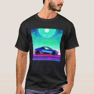 T-shirt Synthwave voiture outrun rétrowave futuresynth sci
