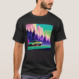 T-shirt Synthwave voiture outrun rétrowave futuresynth sci