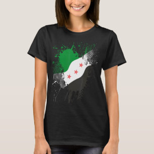 T-shirt Syrie Révolution Vert Drapeau Syrien Libre Syrie