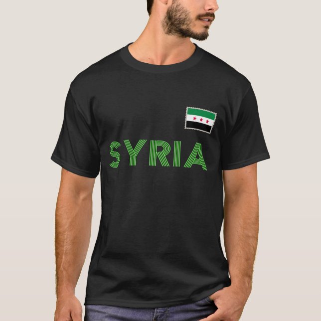 T-shirt Syrie, Syrie, Drapeau syrien libre. (Devant)