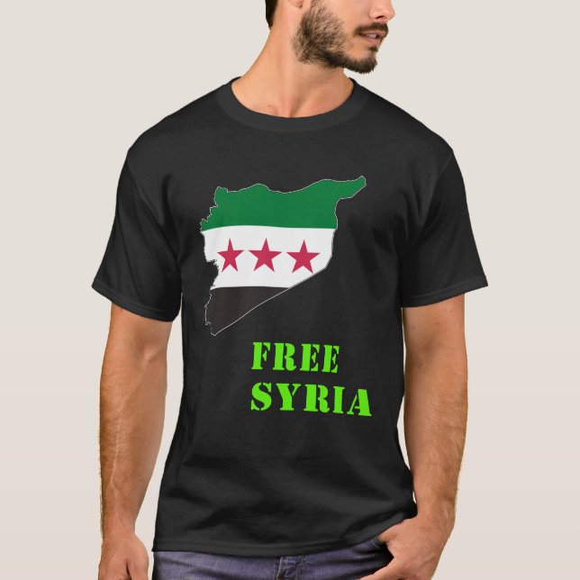 T-shirt Syrie, Syrie, Drapeau syrien libre. (Devant)
