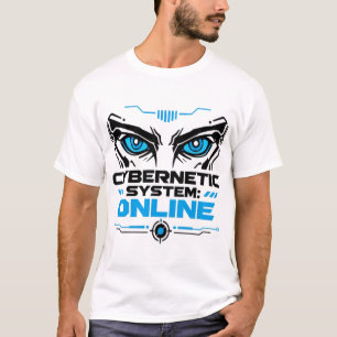 T-shirt Système Cybernétique En Ligne Yeux De Robot Futuri