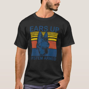 T-shirt Système Ears Up Chien Armé   Animal Berger Alleman