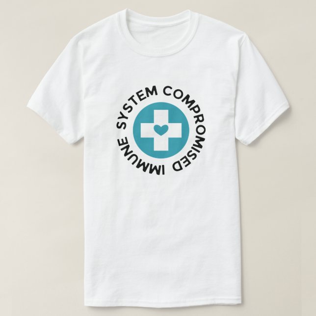 T-shirt Système immunitaire Compromis Cross Blue Heart (Design devant)