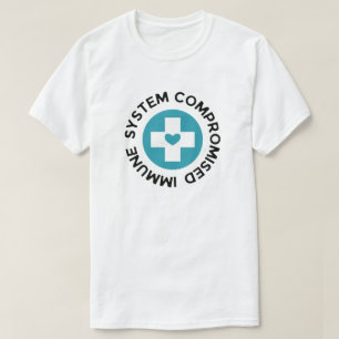 T-shirt Système immunitaire contre le coeur bleu croisé