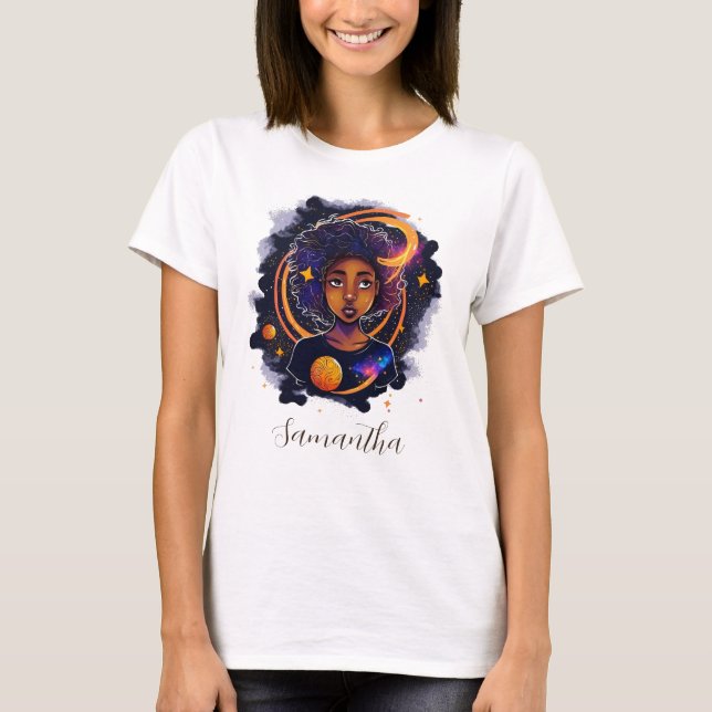 T-shirt Système solaire Afro Femme (Devant)