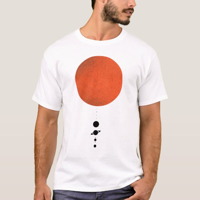 T-shirt Système solaire minimal (Devant)