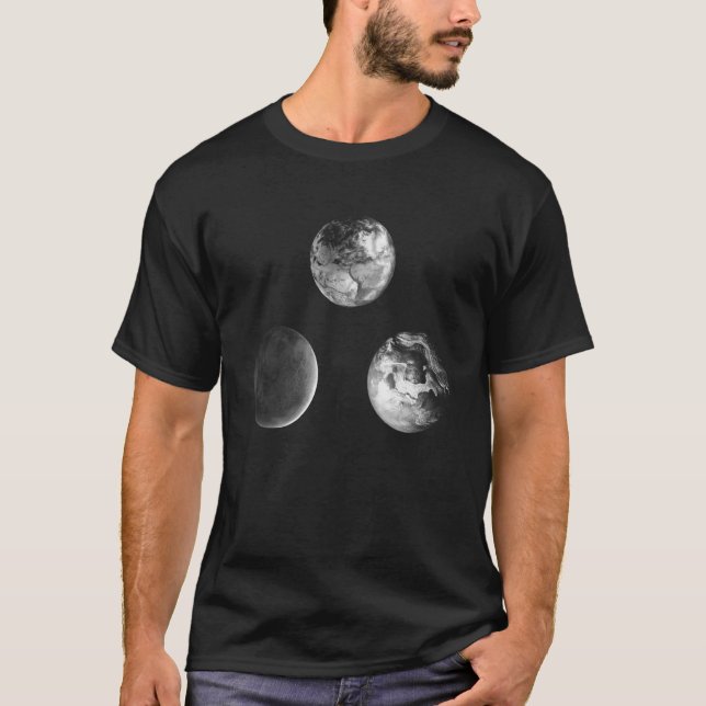 T-shirt Système solaire minimal esthétique Planète Power U (Devant)