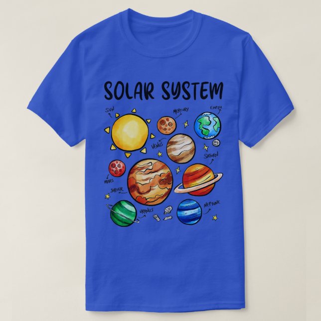 T-shirt Système solaire Planètes Astronomie Space Science  (Design devant)