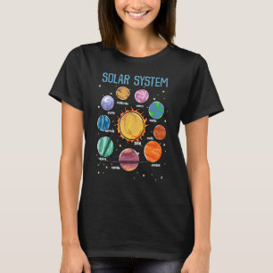 T-shirt Système solaire Planètes Science Space Boys Girls 