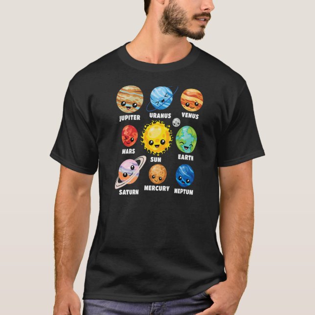 T-shirt Systèmes solaires Planètes Sciences spatiales Plan (Devant)