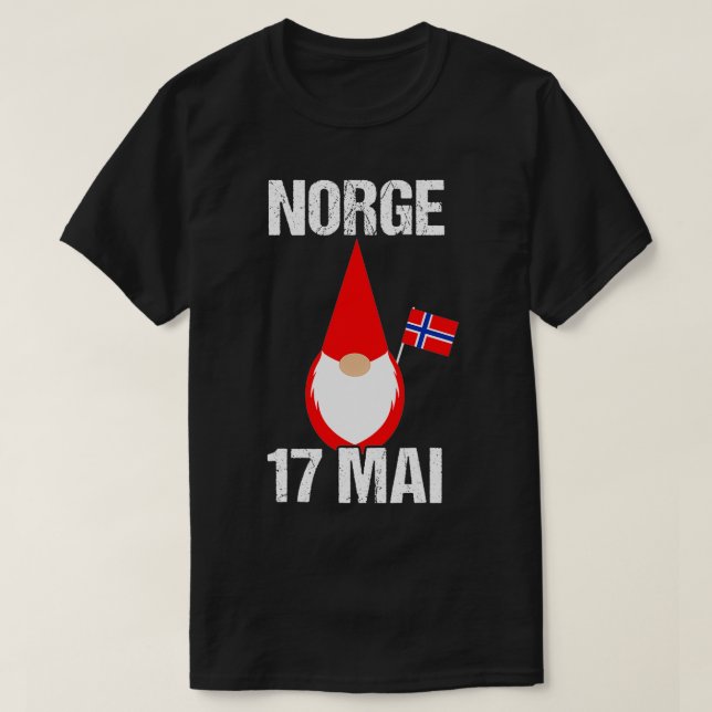 T-shirt Syttende Mai Drapeau Norvégien Norge 17 Mai Tomte  (Design devant)