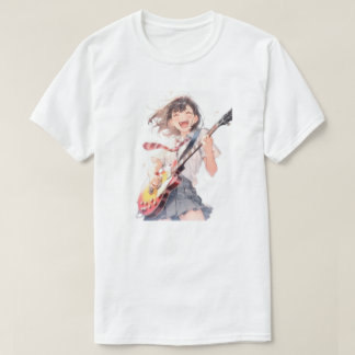 T-shirt Tシャツ T-shirt｜ギターJK 02 寿司娘 GenerativeAI