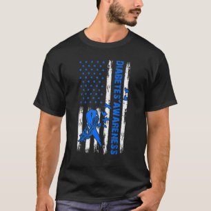 T-shirt T1D Blue Ribbon USA Indicateur Type 1 Sensibilisat