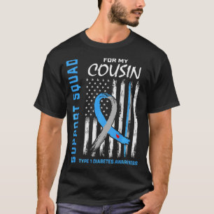 T-shirt T1D Cousin Type 1 Diabète Sensibilisation Dons Ba