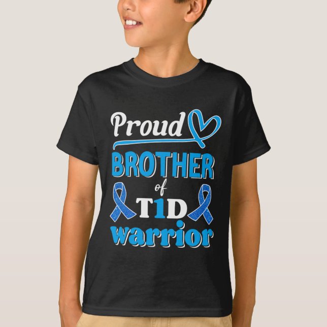 T-shirt T1d Fière Frère Diabète Sensibilisation au diabète (Devant)