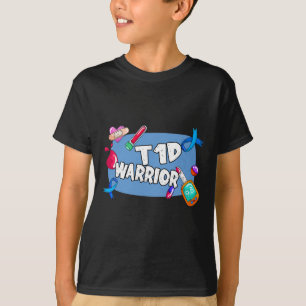 T-shirt T1d Guerrier Diabète Type 1 T1 Support