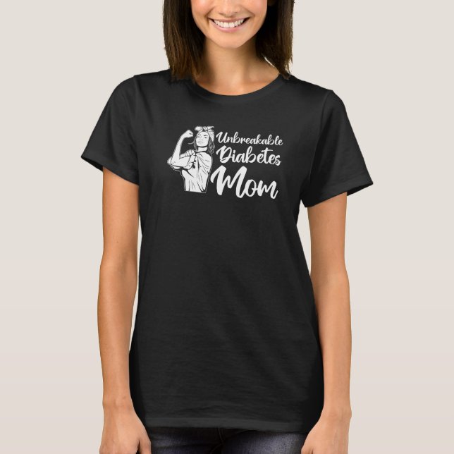 T-shirt T1D Guerrier Indestructible Diabète Maman Diabète  (Devant)