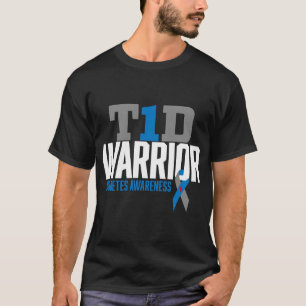 T-shirt T1D Guerrier Type 1 Sensibilisation au diabète Dia