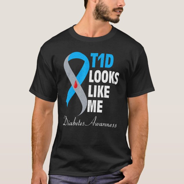 T-shirt T1d Me Semble Soutenir Le Guerrier Du Diabète (Devant)