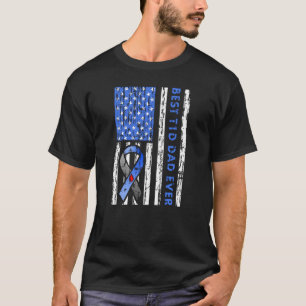 T-shirt T1d Papa Type 1 Diabète Drapeau américain