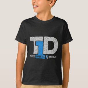 T-shirt T1D Type 1 Diabète Guerrier Sensibilisation Rib di