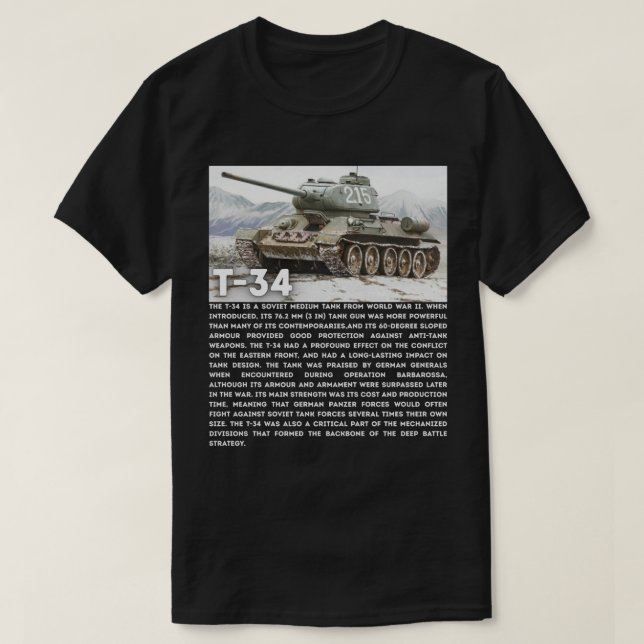 T-shirt T-34 Réservoir moyen soviétique (Design devant)