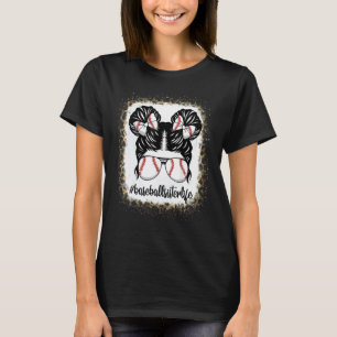 T-shirt T Ball Vie de Sœur de Baseball Décolorée Bun Méssy