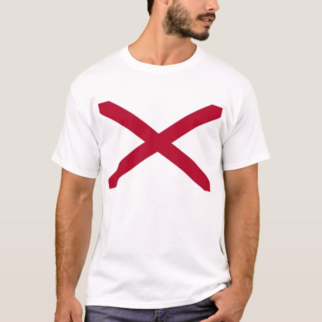 T-shirt T Chemise avec Drapeau de l'Alabama Etat USA (Devant)