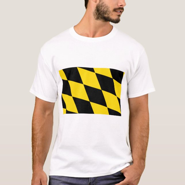 T-shirt T Chemise avec Drapeau de Munich, Bavière (Devant)