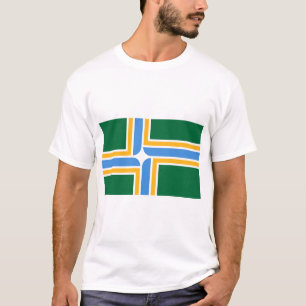 T-shirt T Chemise avec Drapeau de Portland, Oregon