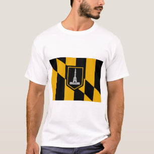 T-shirt T Chemise avec Drapeau du Baltimore, Maryland, USA