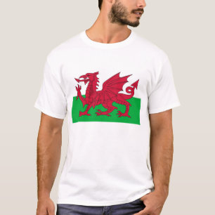 T-shirt T Chemise avec Drapeau du Pays de Galles.