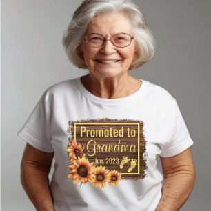 T-shirt T-Chemise En Fleurs De Soleil Grandma