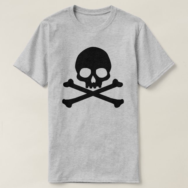 T-shirt T-Chemise Simple Crâne Et Crossbones (Design devant)